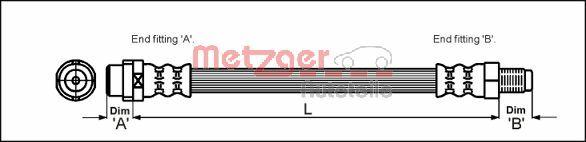 Metzger 4114776 - Brake Hose autospares.lv