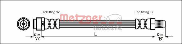 Metzger 4110574 - Brake Hose autospares.lv