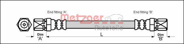 Metzger 4110601 - Brake Hose autospares.lv