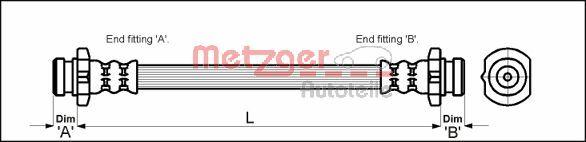 Metzger 4110041 - Brake Hose autospares.lv