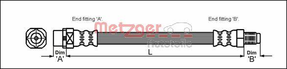 Metzger 4110043 - Brake Hose autospares.lv