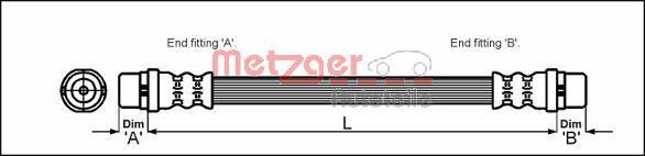 Metzger 4110329 - Brake Hose autospares.lv