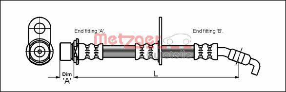 Metzger 4111427 - Brake Hose autospares.lv