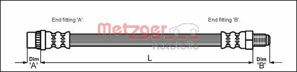 Metzger 4111158 - Brake Hose autospares.lv