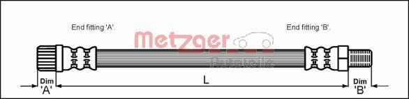 Metzger 4111162 - Brake Hose autospares.lv