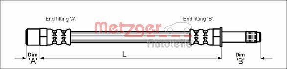 Metzger 4112516 - Brake Hose autospares.lv