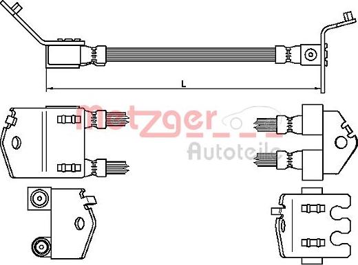 Metzger 4112543 - Brake Hose autospares.lv