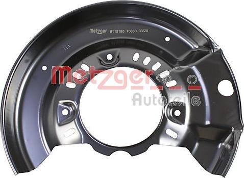 Metzger 6115195 - Splash Panel, guard, brake disc autospares.lv