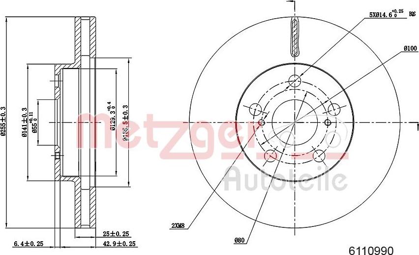 Metzger 6110990 - Brake Disc autospares.lv