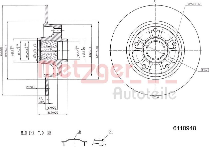 Metzger 6110948 - Brake Disc autospares.lv