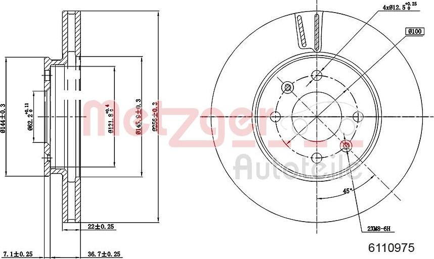 Metzger 6110975 - Brake Disc autospares.lv