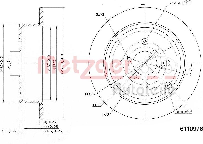 Metzger 6110976 - Brake Disc autospares.lv