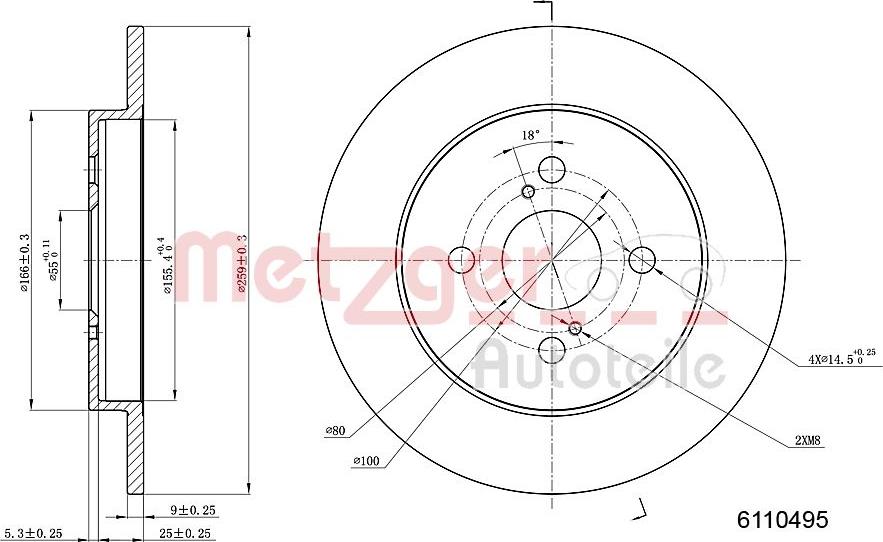 Metzger 6110495 - Brake Disc autospares.lv