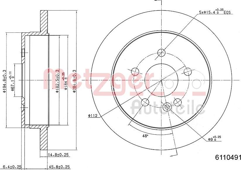 Metzger 6110491 - Brake Disc autospares.lv