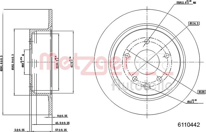 Metzger 6110442 - Brake Disc autospares.lv