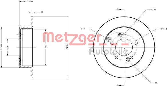 Metzger 6110459 - Brake Disc autospares.lv