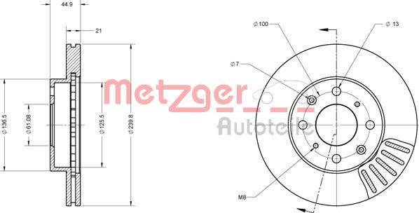 Metzger 6110454 - Brake Disc autospares.lv