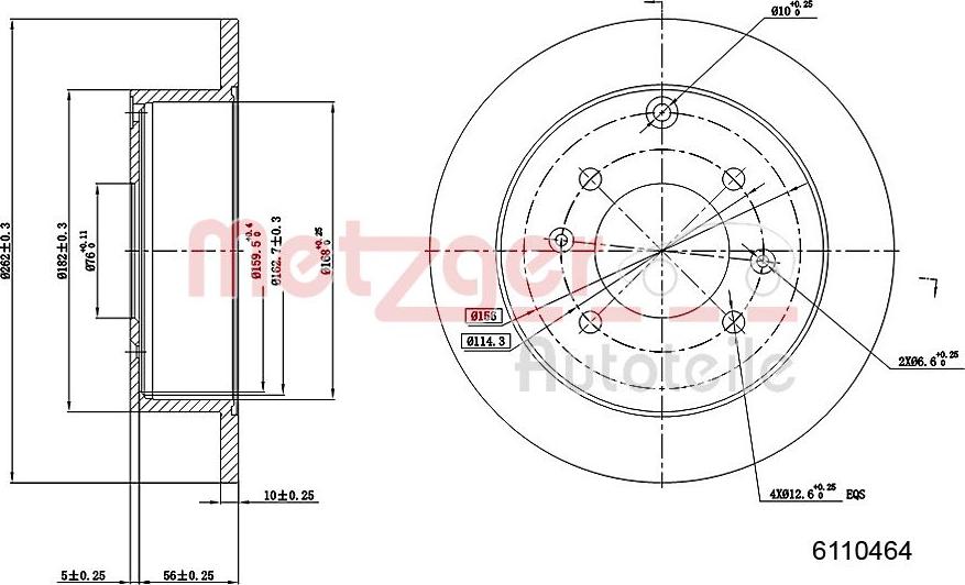 Metzger 6110464 - Brake Disc autospares.lv