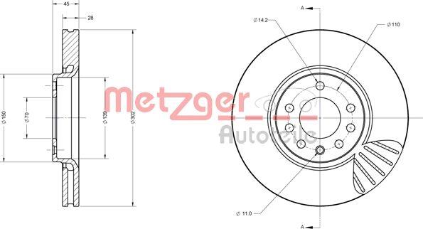 Metzger 6110404 - Brake Disc autospares.lv