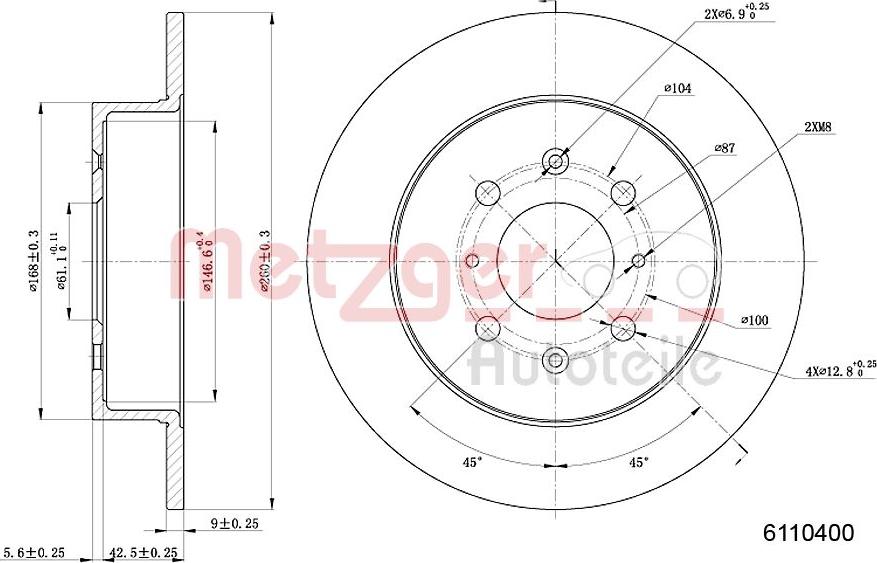 Metzger 6110400 - Brake Disc autospares.lv