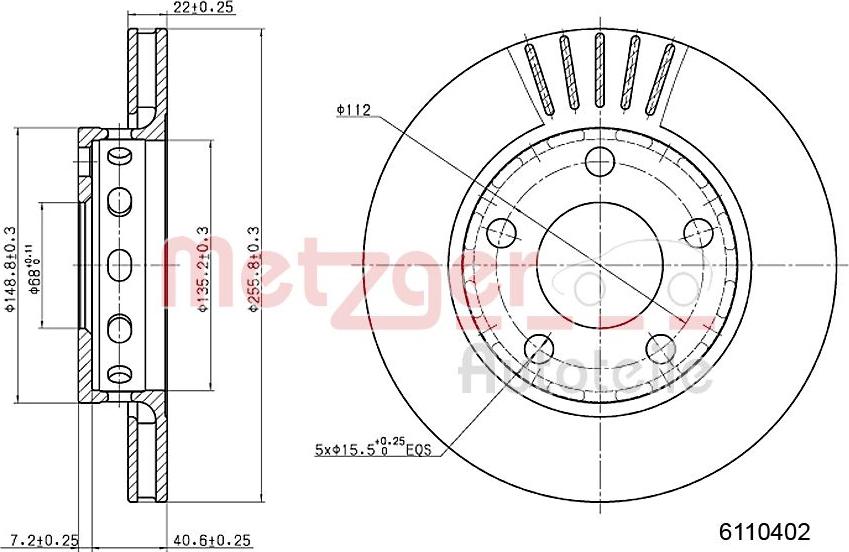 Metzger 6110402 - Brake Disc autospares.lv