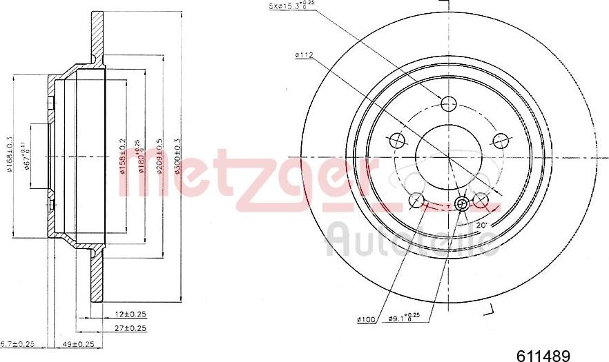 Metzger 6110489 - Brake Disc autospares.lv