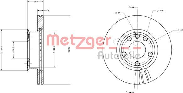 Metzger 6110484 - Brake Disc autospares.lv