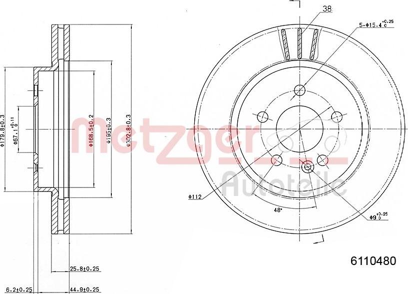 Metzger 6110480 - Brake Disc autospares.lv