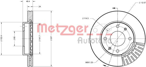 Metzger 6110433 - Brake Disc autospares.lv