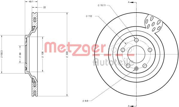 Metzger 6110437 - Brake Disc autospares.lv