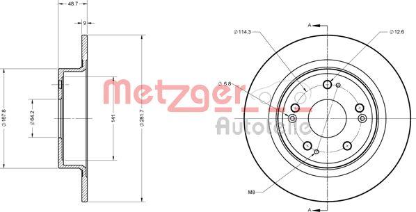 Metzger 6110426 - Brake Disc autospares.lv