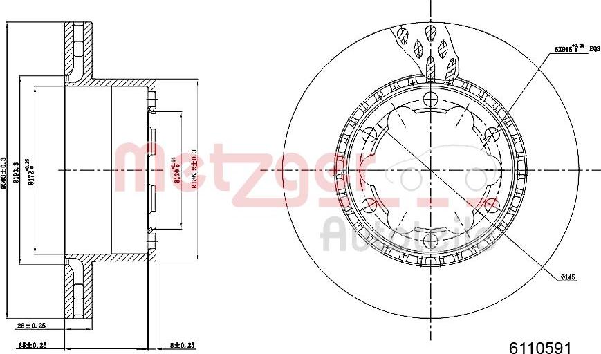 Metzger 6110591 - Brake Disc autospares.lv