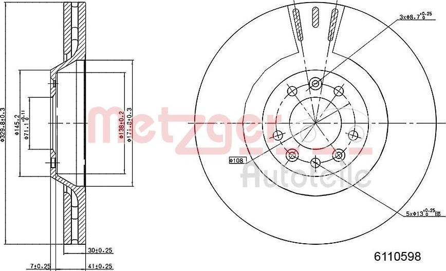 Metzger 6110598 - Brake Disc autospares.lv