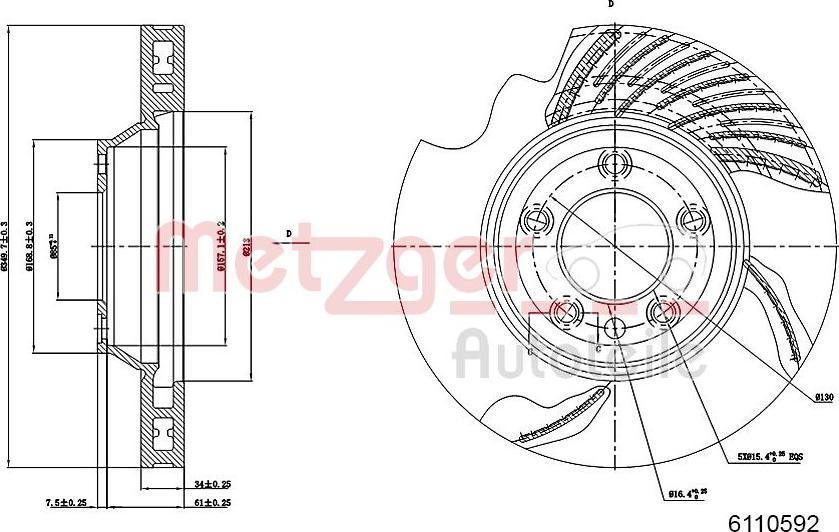 Metzger 6110592 - Brake Disc autospares.lv