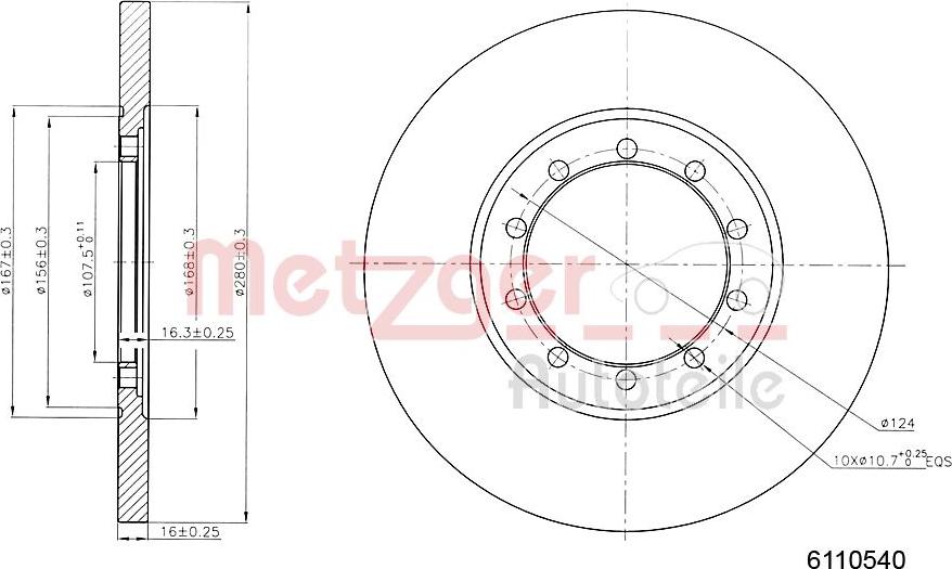 Metzger 6110540 - Brake Disc autospares.lv