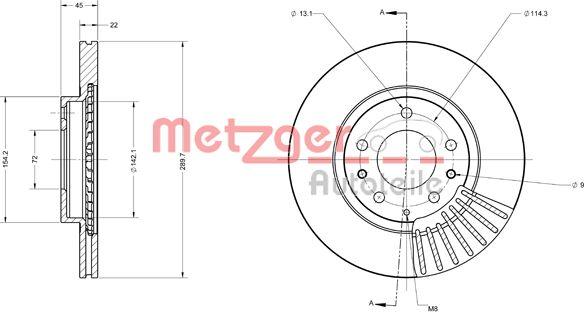 Metzger 6110541 - Brake Disc autospares.lv