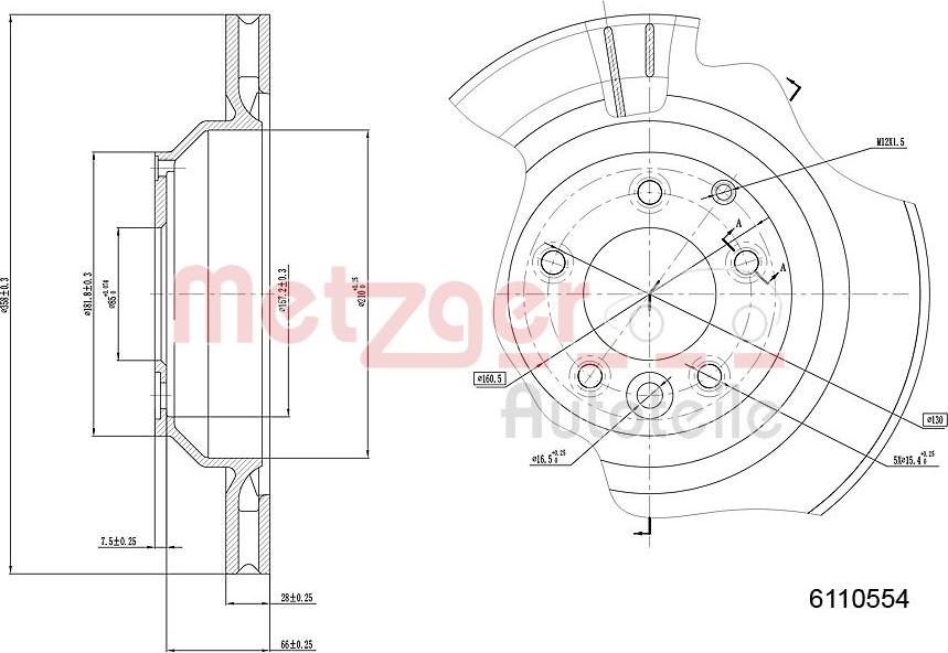 Metzger 6110554 - Brake Disc autospares.lv