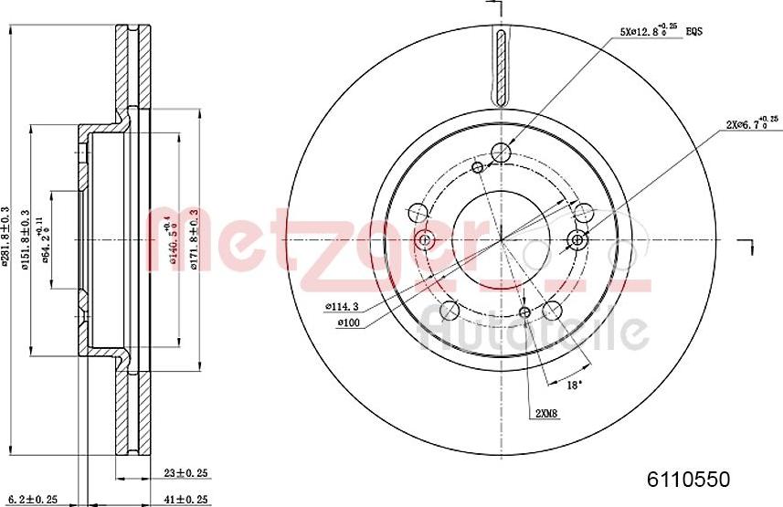 Metzger 6110550 - Brake Disc autospares.lv