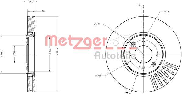 Metzger 6110562 - Brake Disc autospares.lv