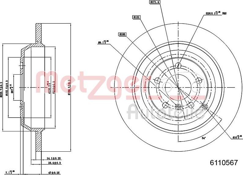 Metzger 6110567 - Brake Disc autospares.lv