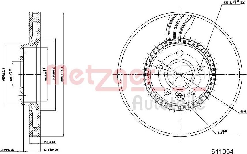 Metzger 6110504 - Brake Disc autospares.lv