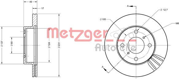 Metzger 6110500 - Brake Disc autospares.lv