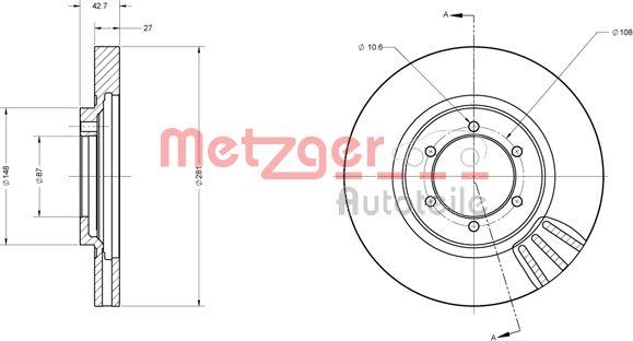 Metzger 6110508 - Brake Disc autospares.lv