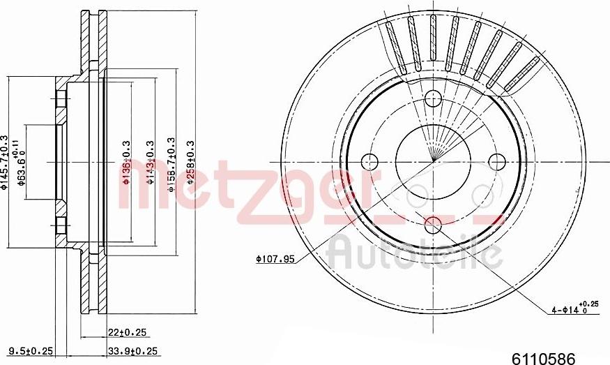 Metzger 6110586 - Brake Disc autospares.lv