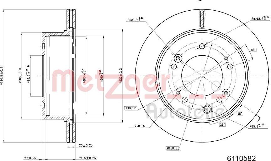 Metzger 6110582 - Brake Disc autospares.lv