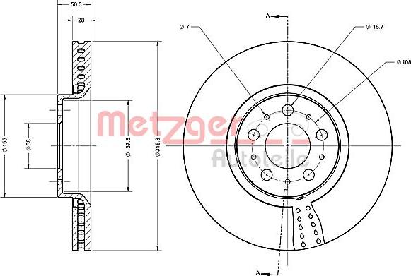 Metzger 6110521 - Brake Disc autospares.lv