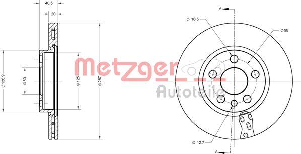 Metzger 6110528 - Brake Disc autospares.lv