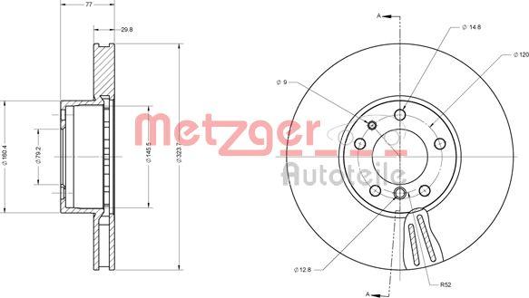 Metzger 6110522 - Brake Disc autospares.lv