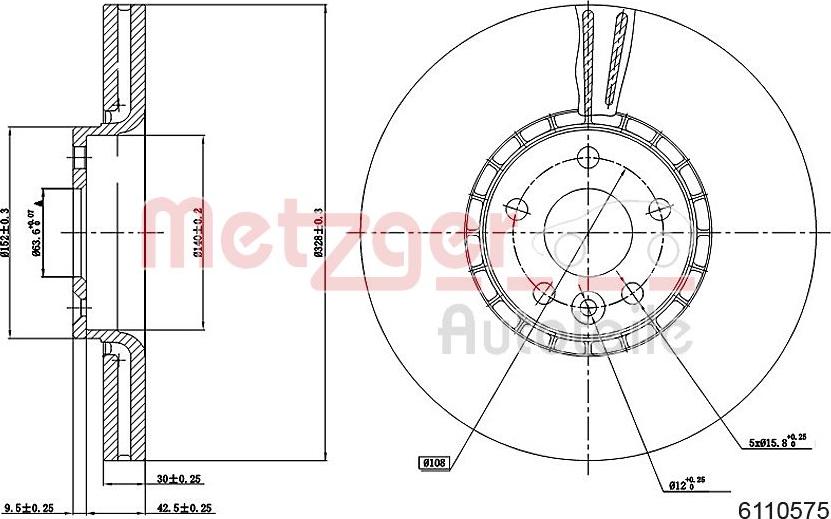 Metzger 6110575 - Brake Disc autospares.lv