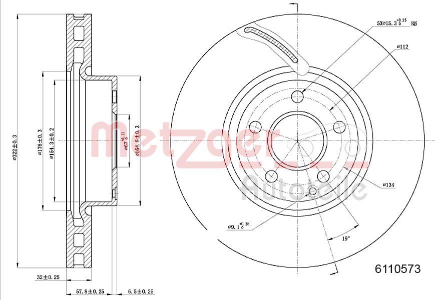 Metzger 6110573 - Brake Disc autospares.lv